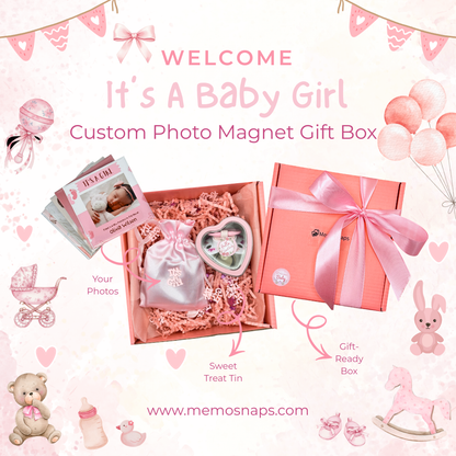 Baby Girl Custom Photo Magnet Gift Box