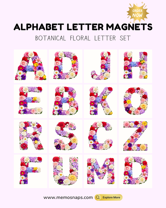 Floral Alphabet Letter Magnets
