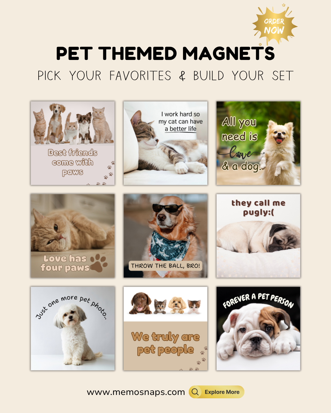 Pet Animal Themed Fridge Magnets