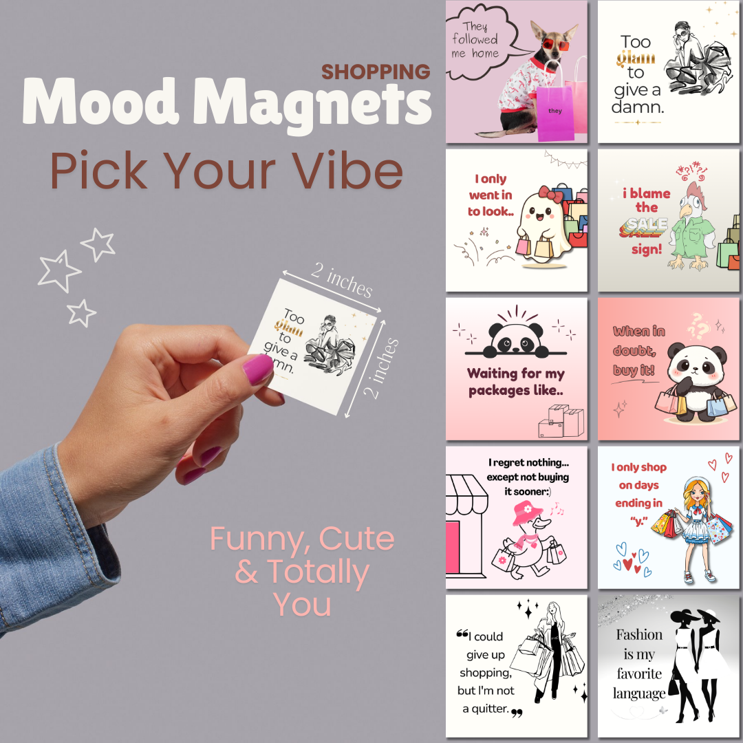 Shopping Theme Fridge Magnets With Quotes