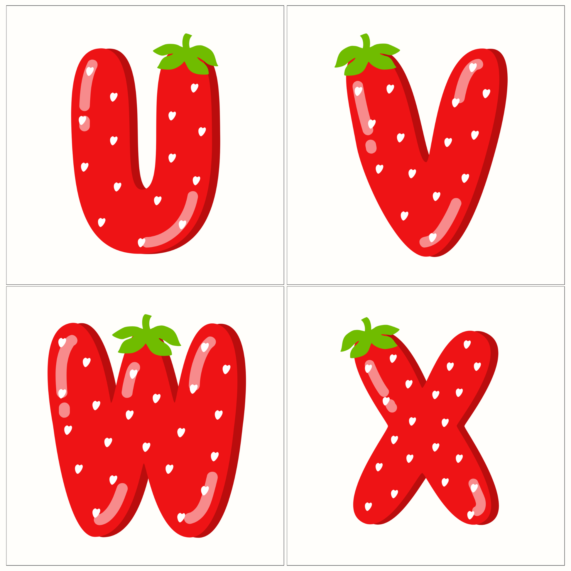 Strawberry Alphabet Letter and Number Magnets