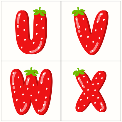 Strawberry Alphabet Letter and Number Magnets