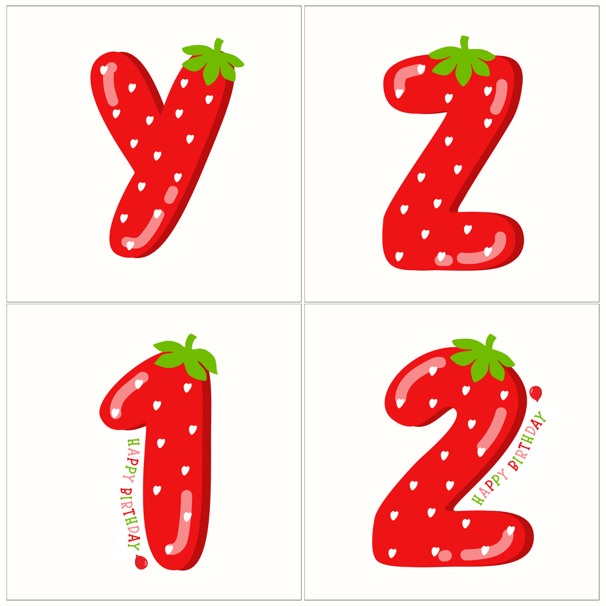 Strawberry Alphabet Letter and Number Magnets