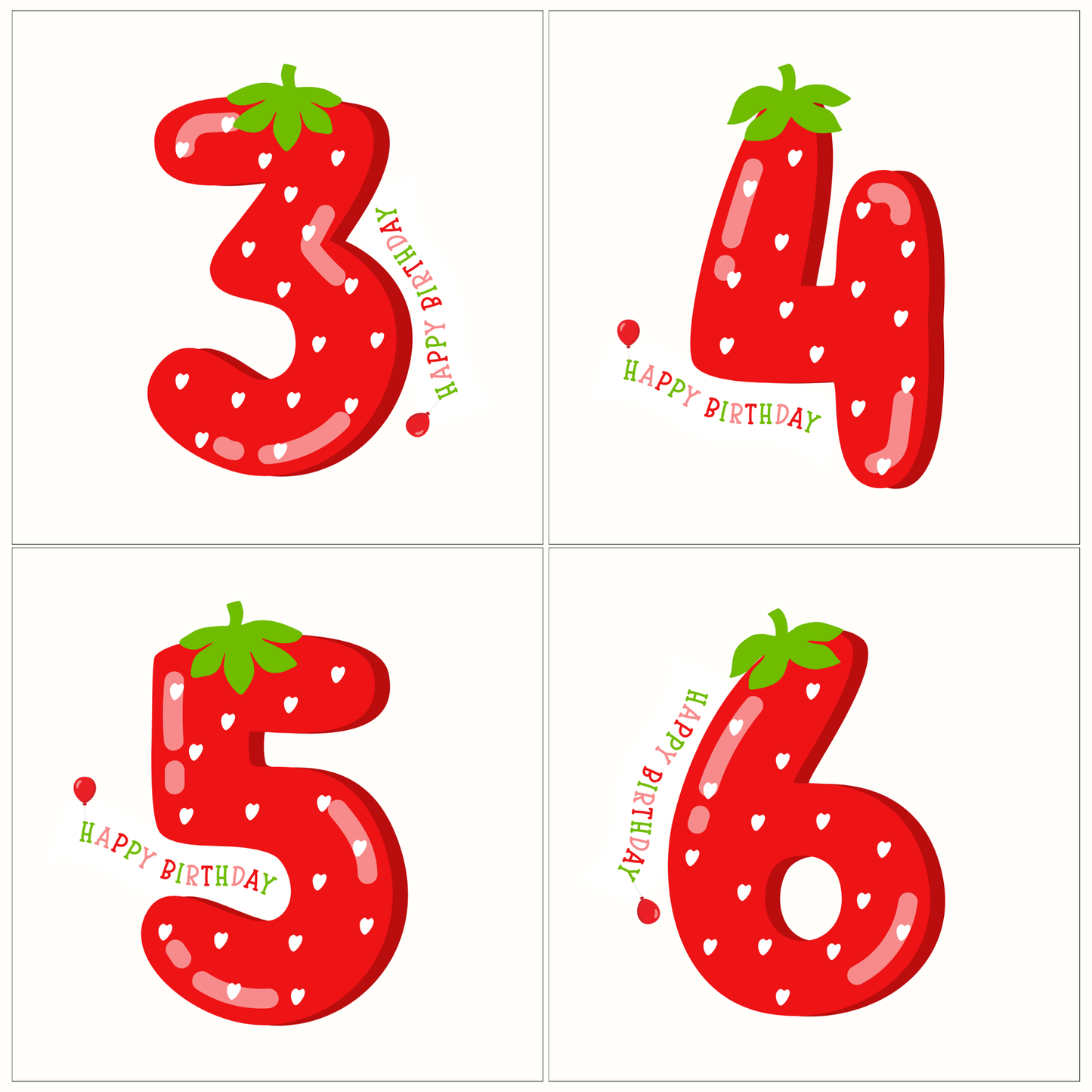 Strawberry Alphabet Letter and Number Magnets