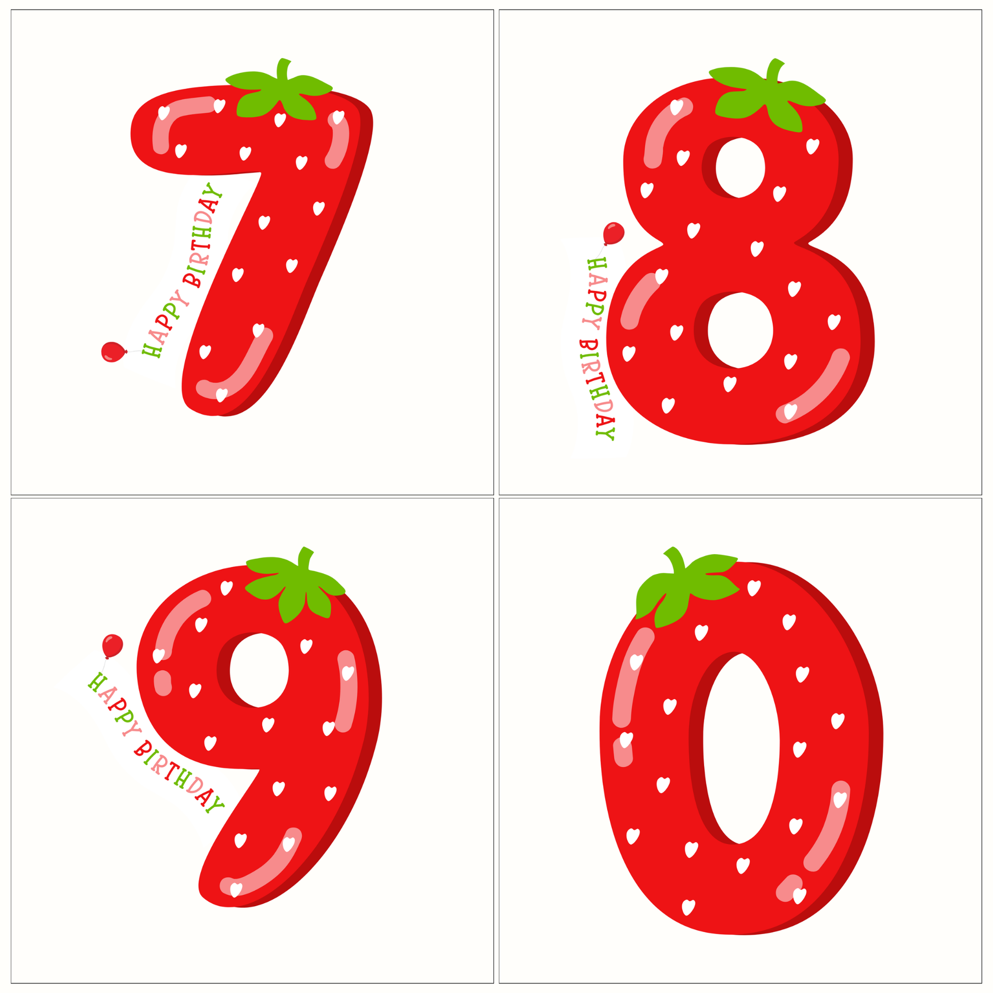 Strawberry Alphabet Letter and Number Magnets