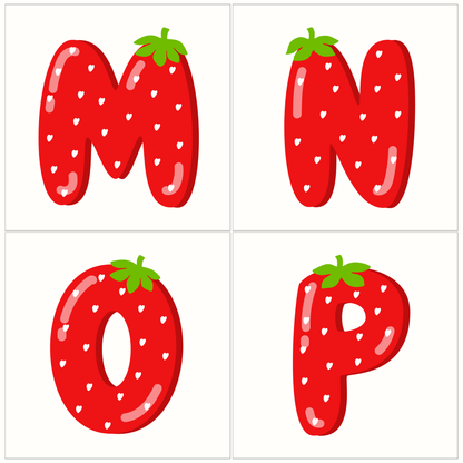 Strawberry Alphabet Letter and Number Magnets