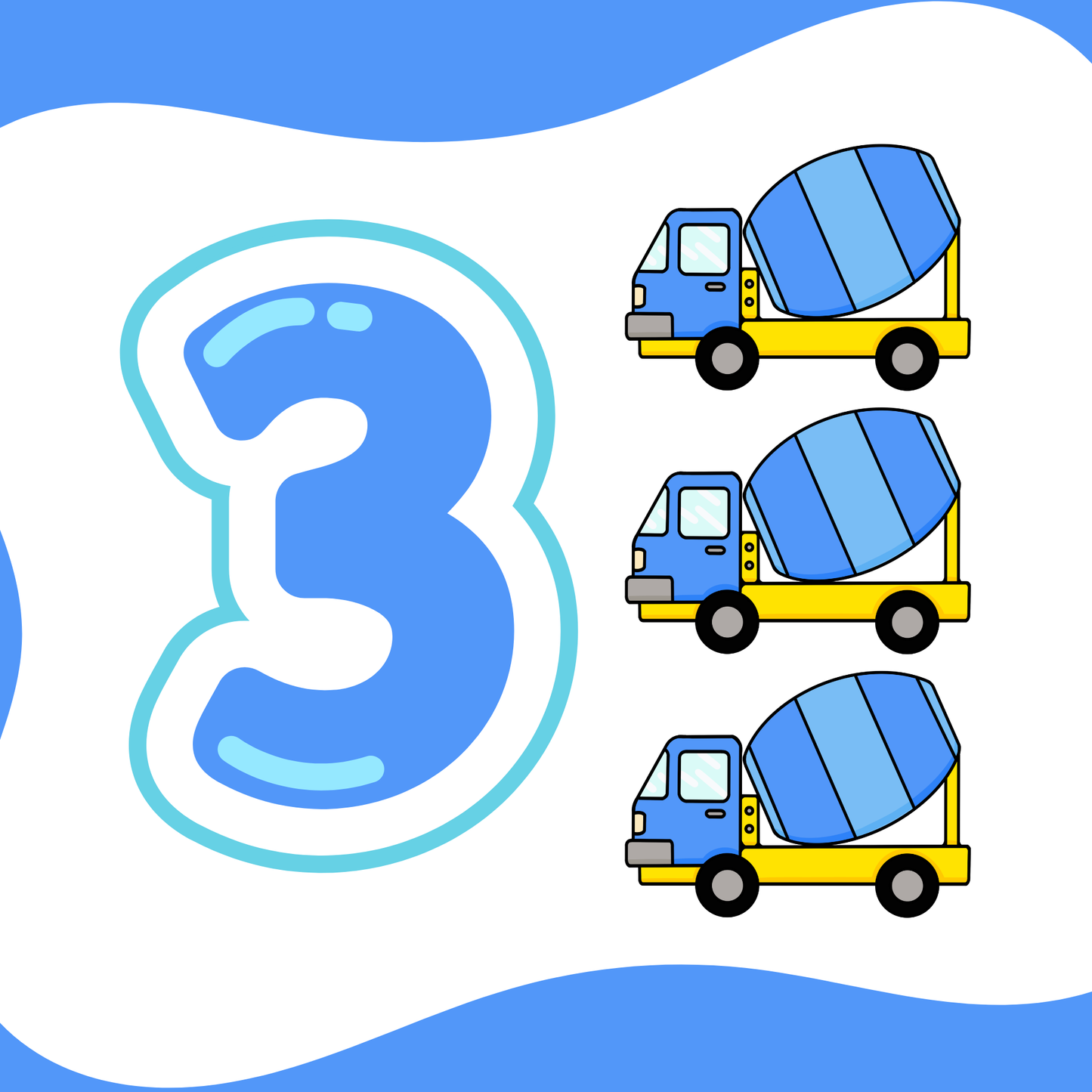 Vehicle Themed Number Magnets
