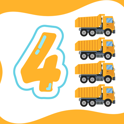 Vehicle Themed Number Magnets
