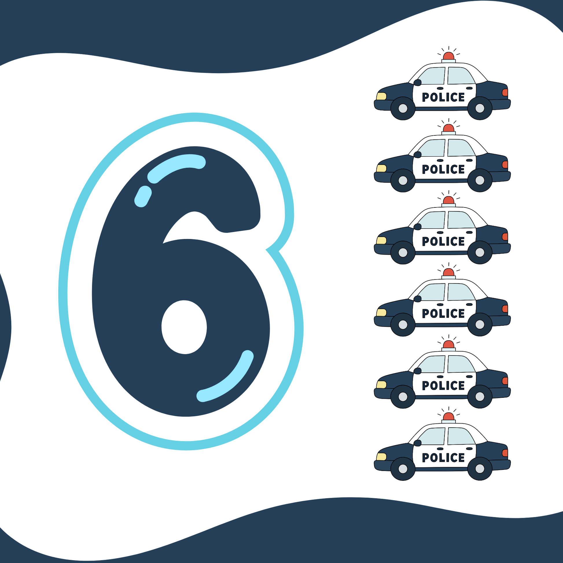 Vehicle Themed Number Magnets