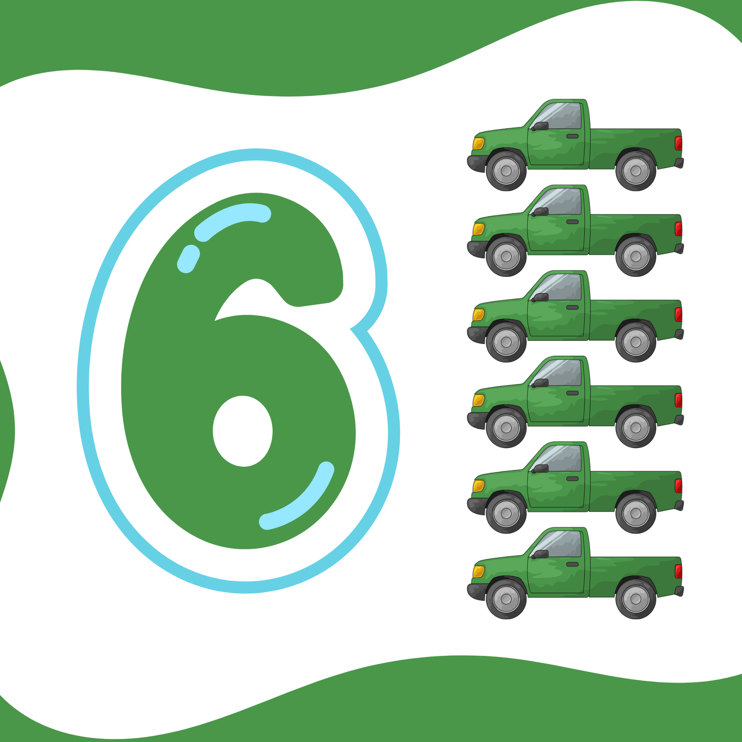 Vehicle Themed Number Magnets