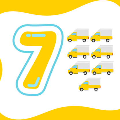 Vehicle Themed Number Magnets
