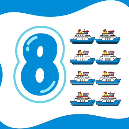 Vehicle Themed Number Magnets