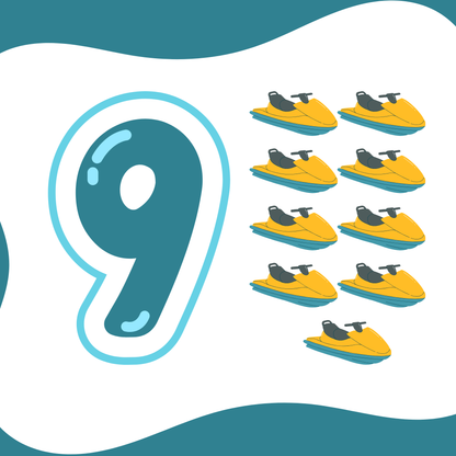 Vehicle Themed Number Magnets