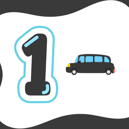 Vehicle Themed Number Magnets